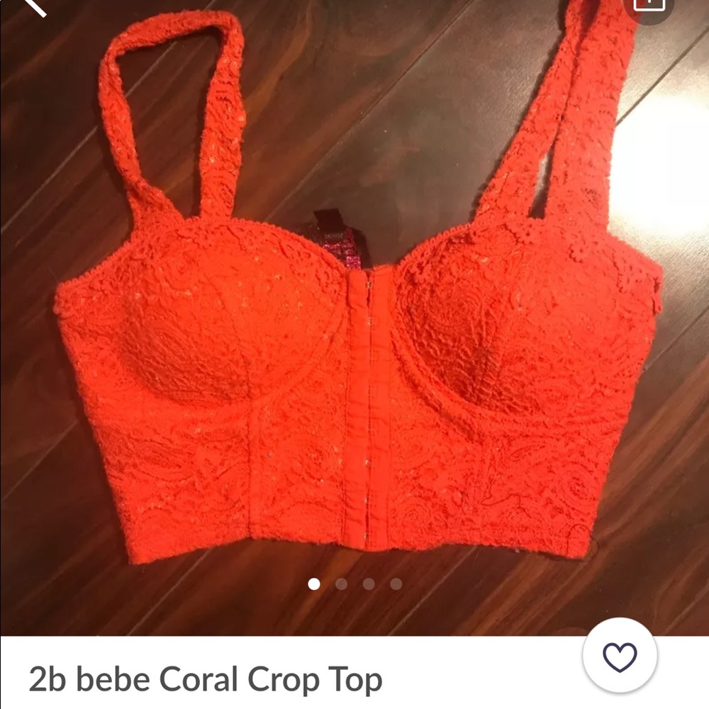 2b Bebe coral crop top